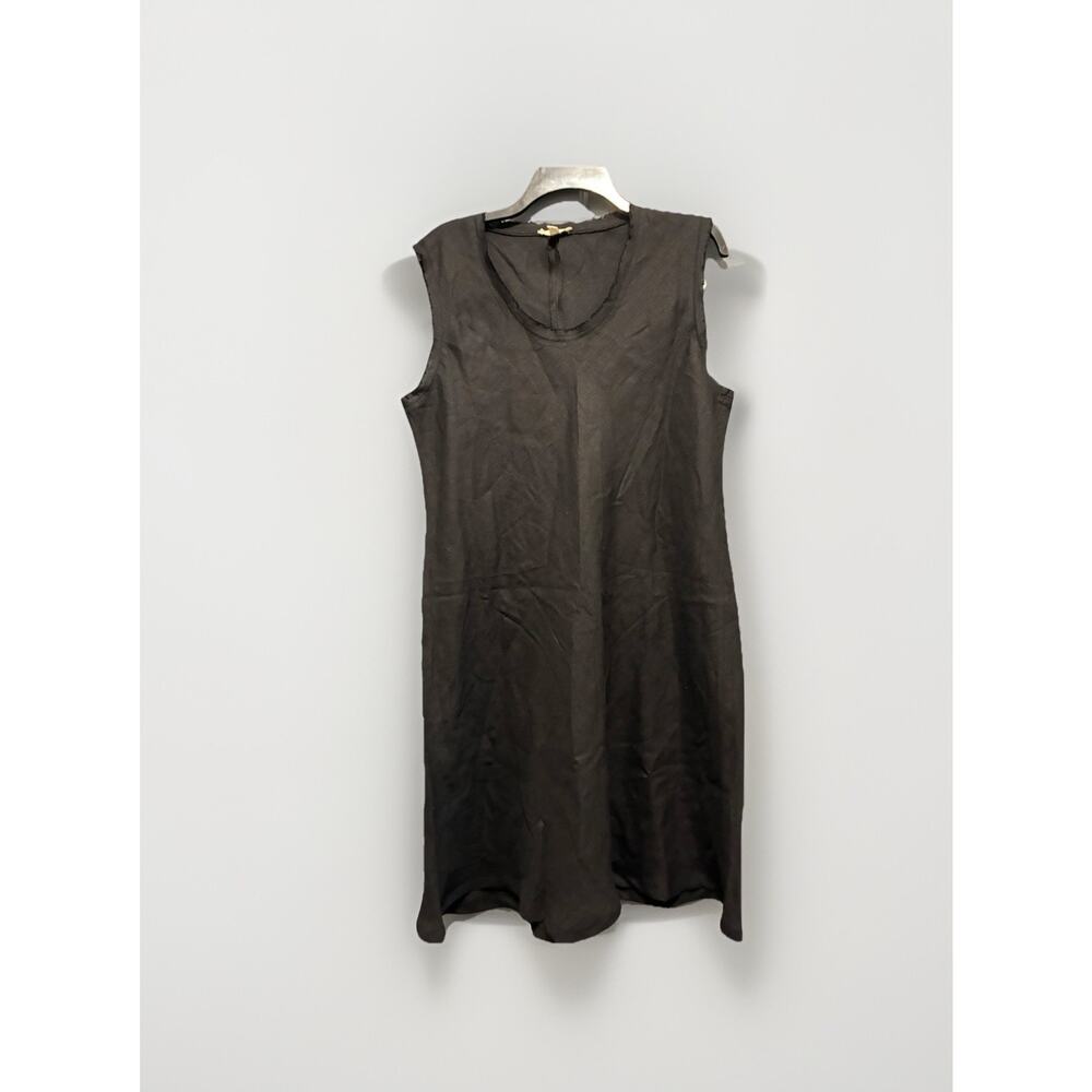 Eileen Fisher Black Linen? Sleeveless ScoopNeck Dress - Size Large